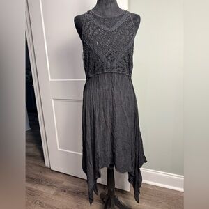 POL Charcoal Asymmetrical Lace cutout Dress whimsigoth fairy